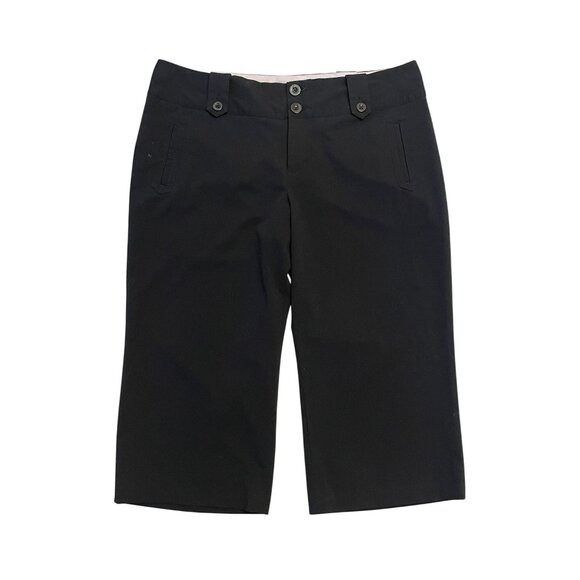 Vintage Y2K Mossimo Low Rise Cropped Dress Pants Black stretch wide waist - Picture 1 of 6